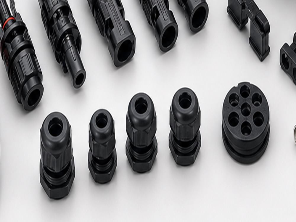 Cable glands for PV junction box and combiner box assembly