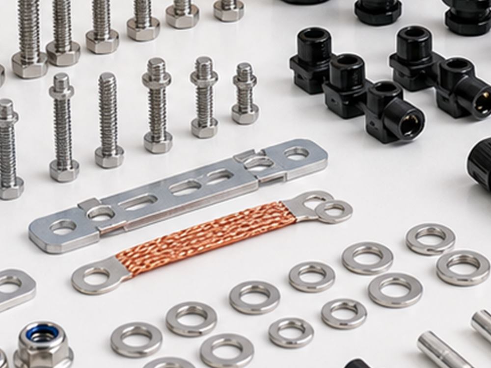 Solar grounding bonding jumpers and earthing parts