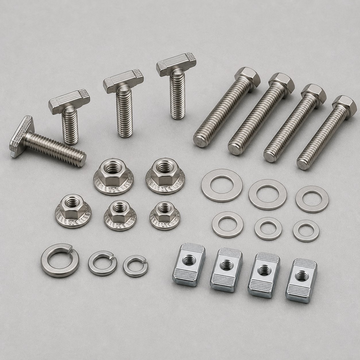 Complete solar mounting bolts for PV structures