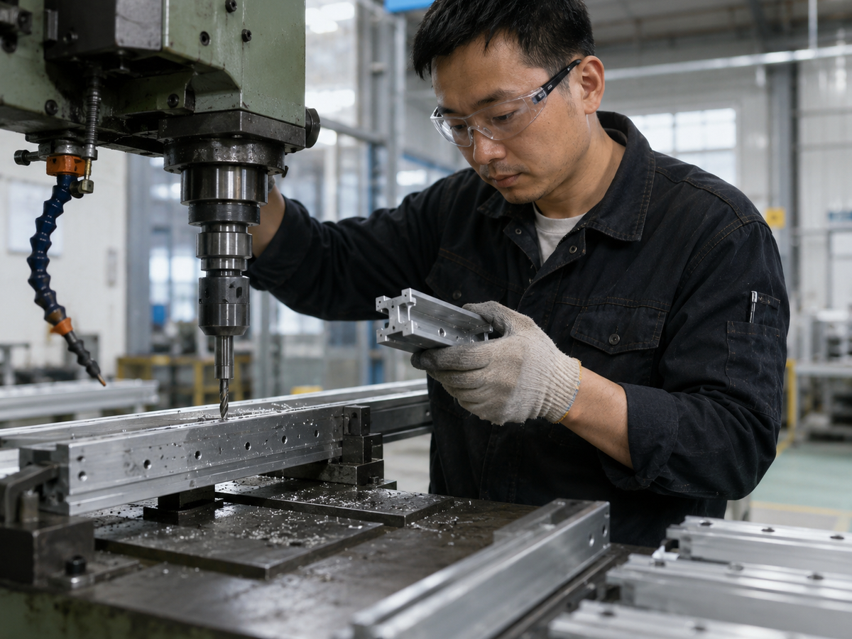 Machining process for solar mounting rails