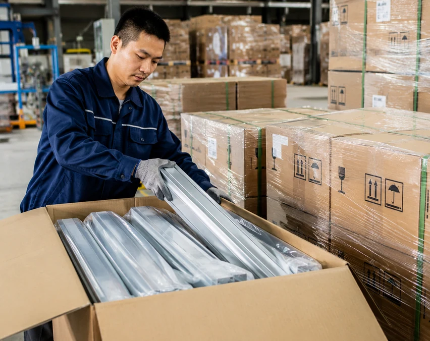 Export packing for solar mounting accessories