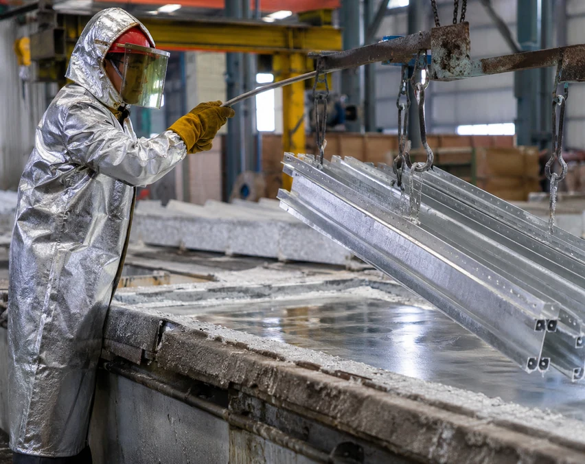 Galvanizing process for solar mounting steel parts